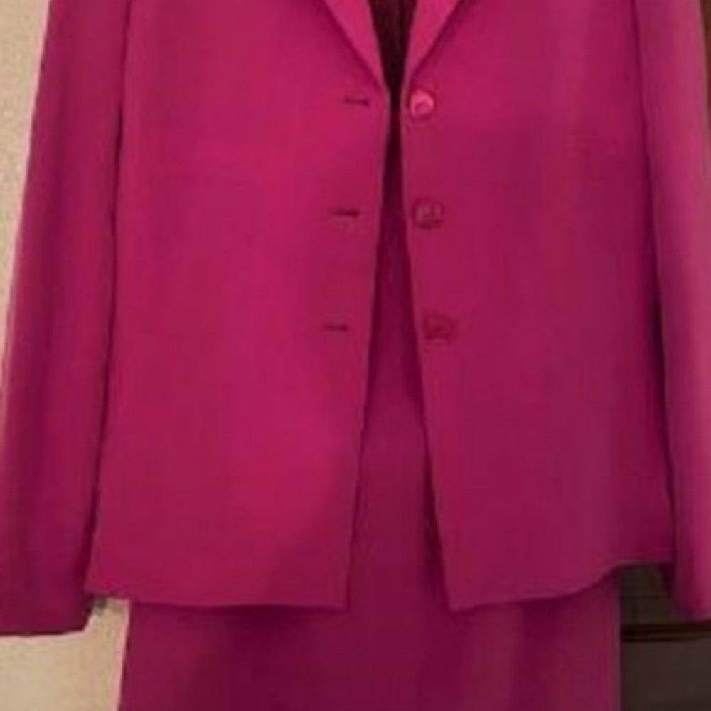 SOLD on Ebay! NWOT 100% SILK by KASPER 2 PIECE SUIT SET Fuchsia Color